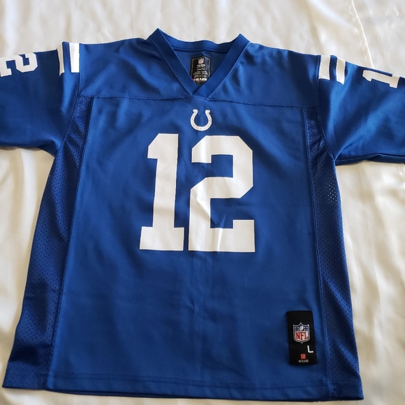 Reebok Indianapolis Colts Andrew Luck Jersey NFL Youth Large Blue Football Shirt - Picture 6 of 8
